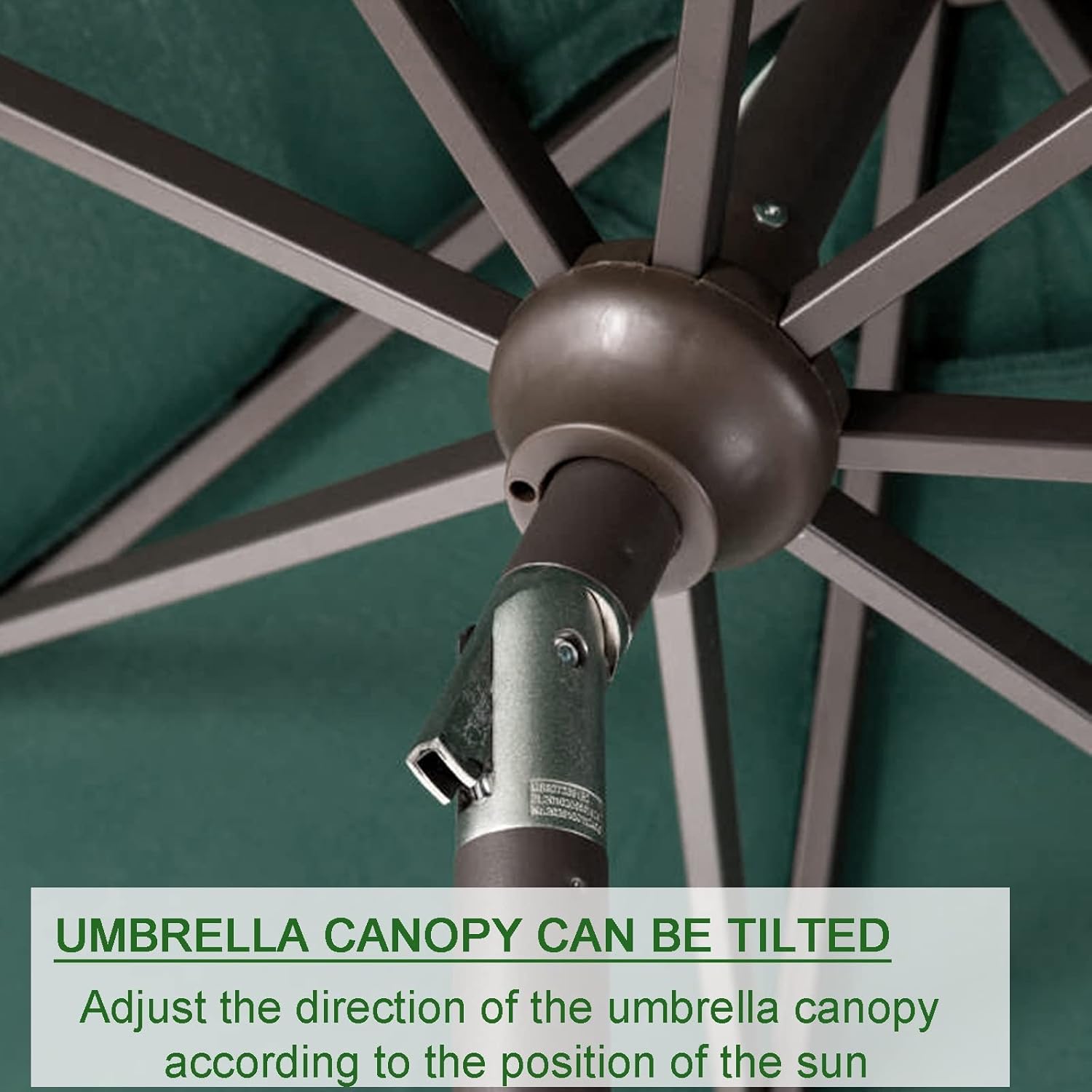 2.7m Outdoor Sun Umbrella, Round Patio Umbrella Parasol with Tilt Function, Wine Red, Dark Green, Beige, Khaki, for Beach, Pool, Patio Gardens, Courtyards, Terraces, Sunshade Shelter good