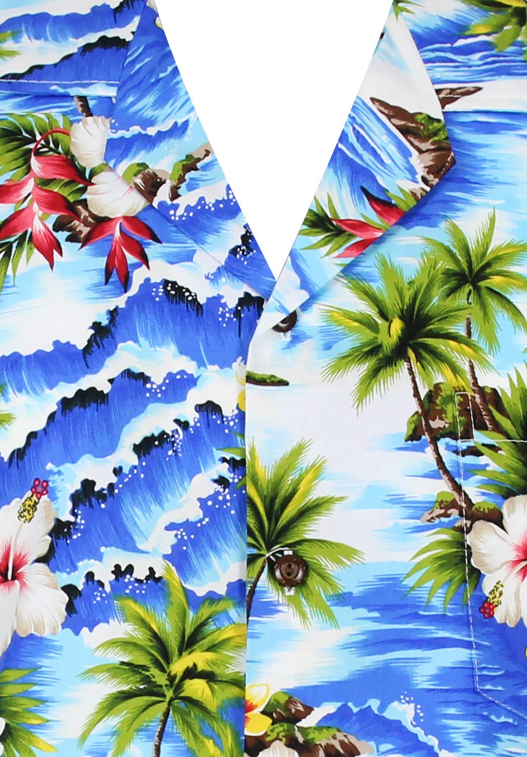 Pacific Legend Originale Camicia-Hawaiana Uomo Manica-Corta Elegante Palme Onda Spiaggia Unisex