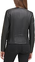 Vista 2 de Cole Haan womens Zip Front Fully Lined Leather Coat