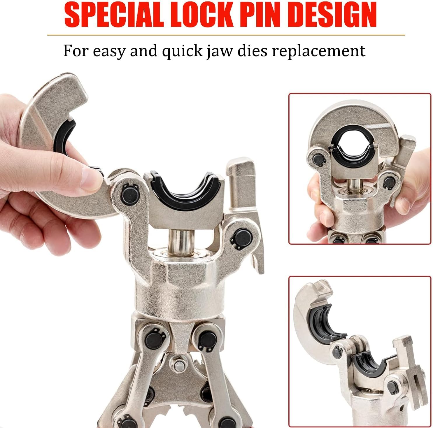 Juego de Alicates Prensadores de Tuberías, Alicates para Tubos con Cabezal Giratorio de 360° Maquina Multicapa TH16, TH20, TH26, TH32, V12, V15, V18, V22 e V28 Alicates de Presión para Tubos