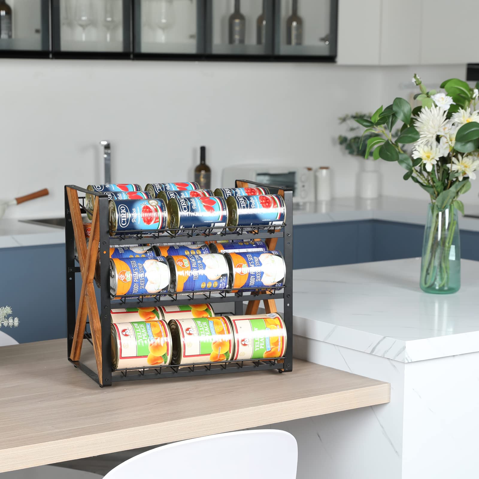 Buy Stackable Can Rack Organizer, 3 Tier Stacking Can Storage Dispenser