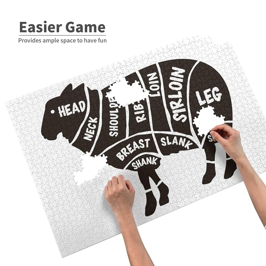 お肉さま パズル Amazon.co.jp: 1000ピース ジグソーパズル 焼肉定食 肉の部位