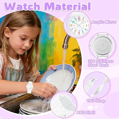 Juboos Kids Watch Analog for Boys Girls Toddler 3-12 Learning Time