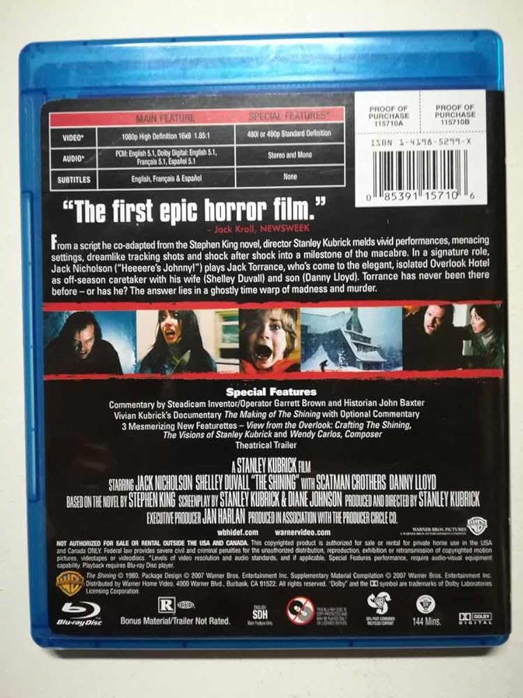 Amazon.co.jp: 【Blu-ray】Shining 英語版 1980年アメリカ映画