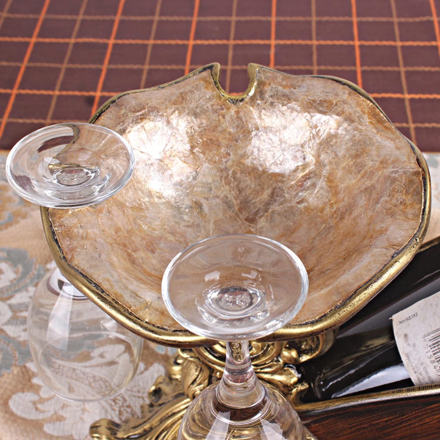 Soporte de Botella de Vino de Lujo, Estante de Soporte de Vino de Resina Retro con Orificio Colgante de 3 Copas, decoración de Mesa multifunción, decoración de Adorno