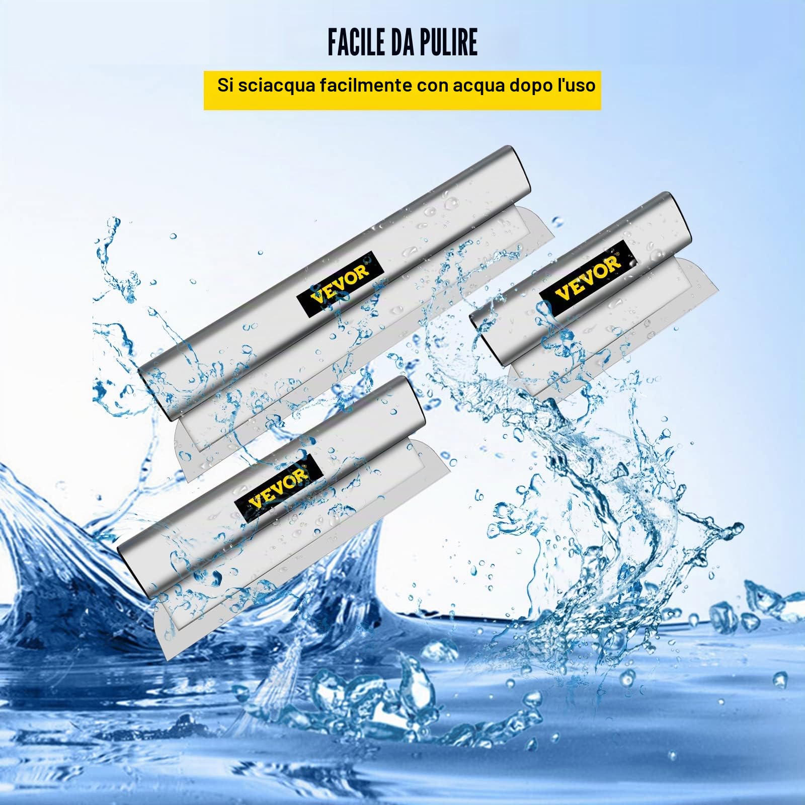 VEVOR Spatola di Finitura, Lama 10/16 / 24 Pollici Peso 4,58 kg Strumento Scremante in Acciaio Inossidabile per La Rimozione di Stucco, Mastice, Gesso, Stucco, Raschiatura, Vernice e Carta da Parati
