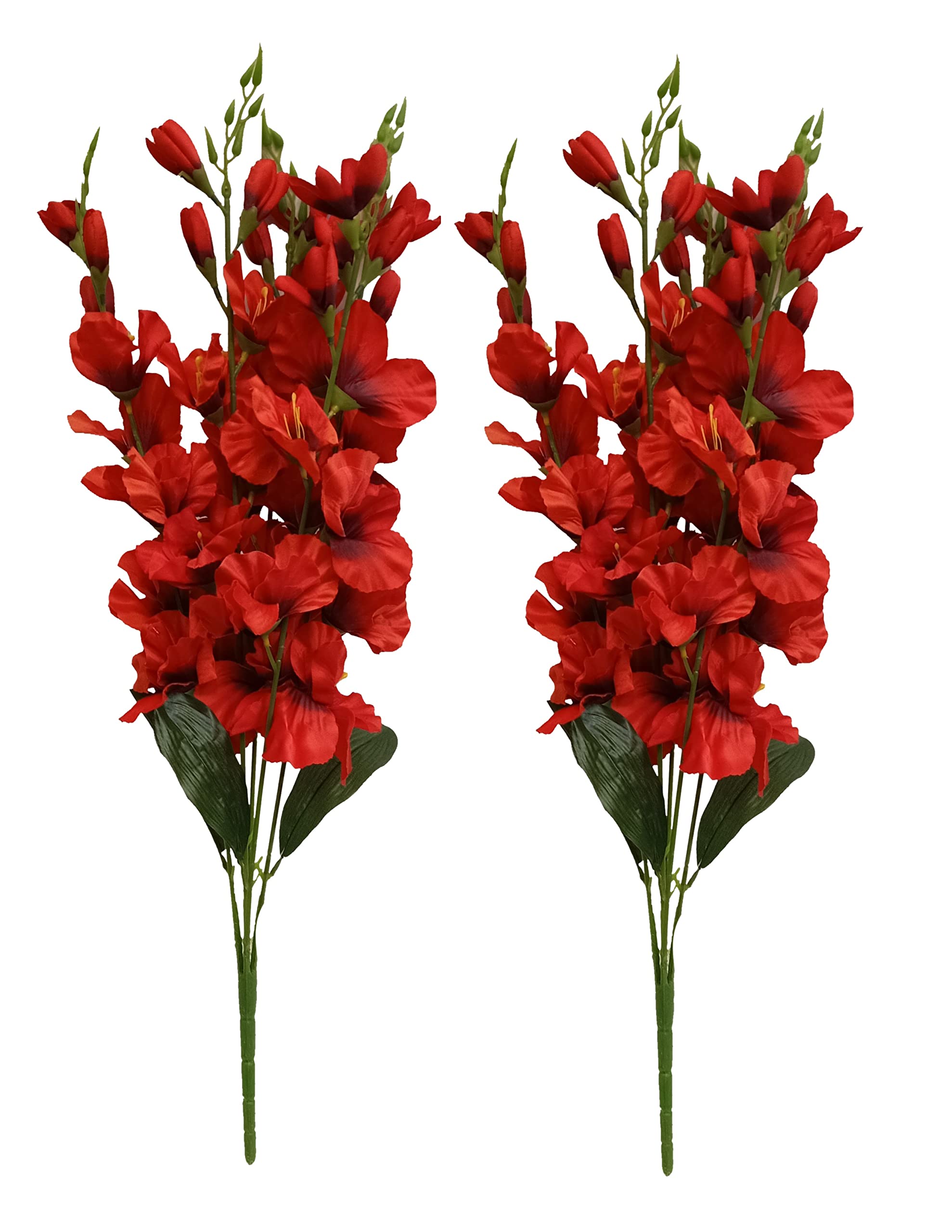 Ethnic Karigari Artificial Glide Flower Bunch for Vases Living Room Home Decoration, Corner Table Top Bedroom Wedding Day Decoration (Red, 2) (B09SBC6XPZ) Amazon Price History, Amazon Price Tracker