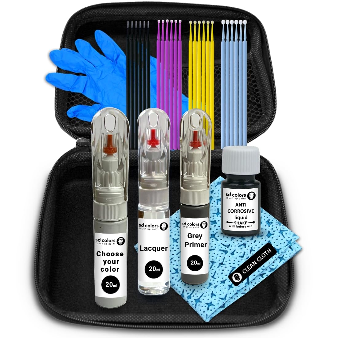 Sd Colors Paint+Primer+Lacquer Frozen White Compatible With Ford New Touch Up Paint Pen Repair Kit 20 Ml Scratch Chip Brush Repair (Paint+Lacquer+Primer)
