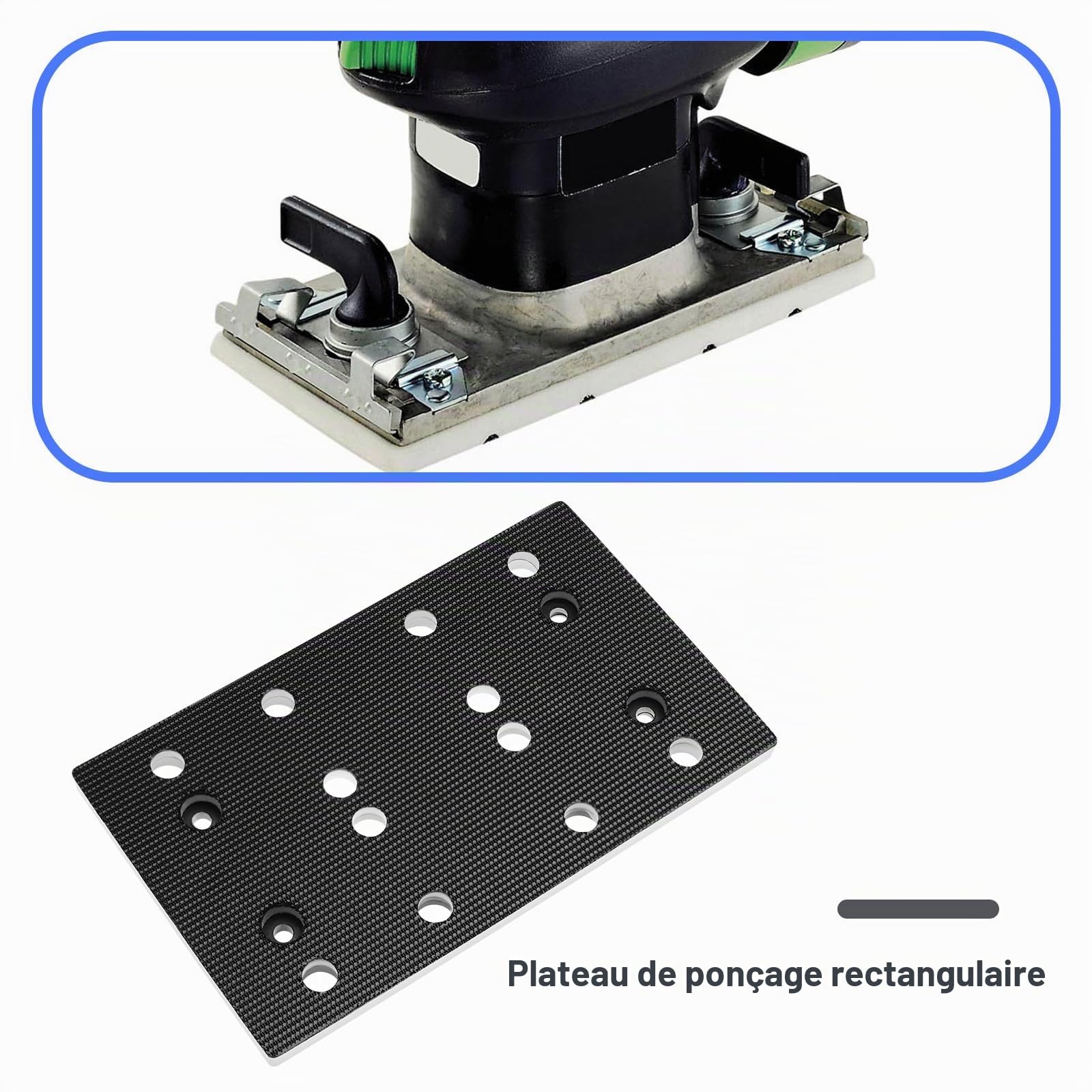 SG Store Patin de Ponçage 80mmx130mm Compatible avec Festool RTS 400 RS 400 RTSC 400 Ponceuse Disque de Polissage Rechange Plaque de Ponçage Feuille Abrasive