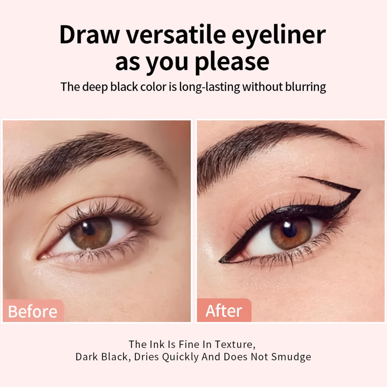 Stempel do makijażu eyeliner, 2 ml, dwustronny, wodoodporny, do makijażu, narzędzie do makijażu, do podróży, na zewnątrz, podróży służbowej, domu, szkoły