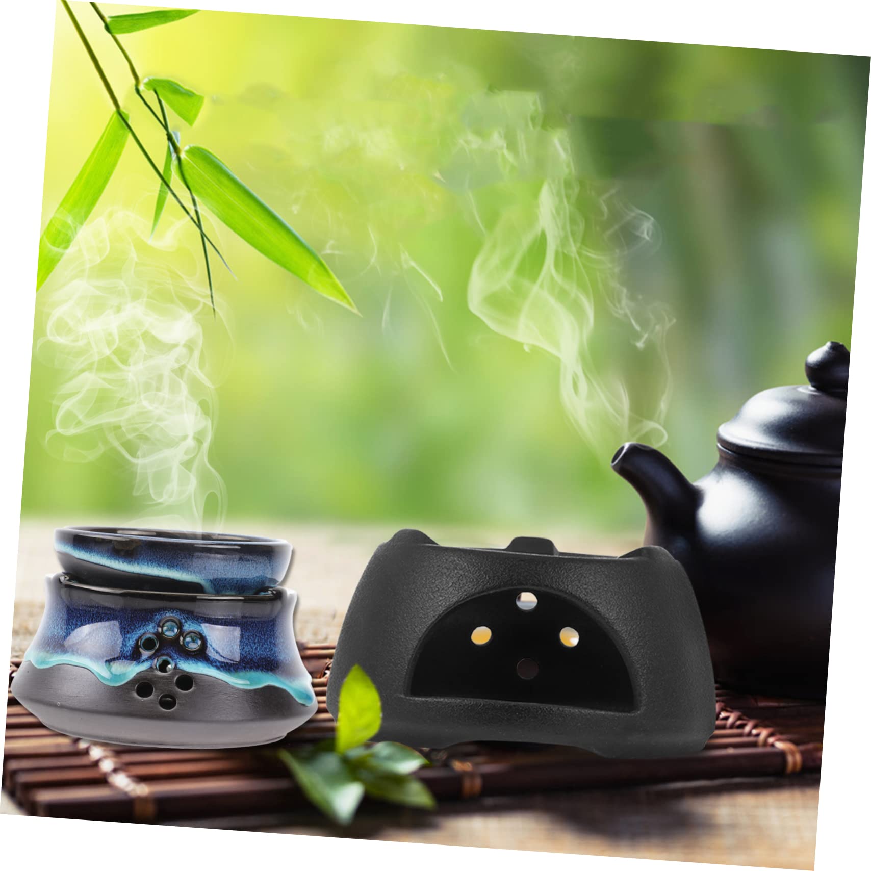 FUNOMOCYA Practical Tea Warmer Ceramic Cup Zen Room Office Tea Heater for Teapot