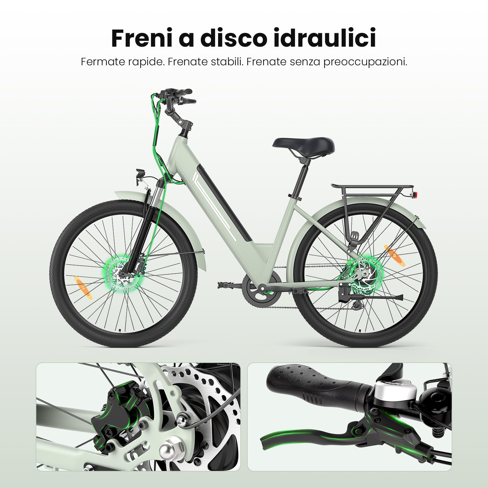 Bici elettrica donna 250 W Motore, Pneumatici da 27.5" E-bike Per Pendolari Urbani, 36V 15.6Ah Batteria Rimovibile, Autonomia di 100 km, 7 Velocità