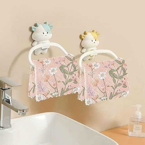 Miniatura 6 de Pink Floral Plant Small Fresh Quality Decor Microfiber Kitchen Dish Towels Quick Dry 6 Pack Cooking Towels for Restaurant Oven