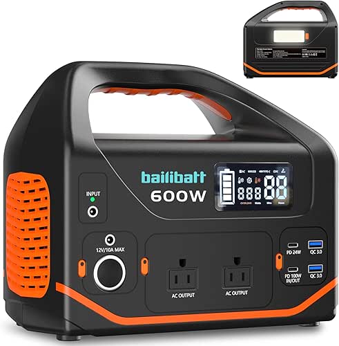 Portable Power Station 600W 293Wh Camping Lithium Battery, Portable Generator