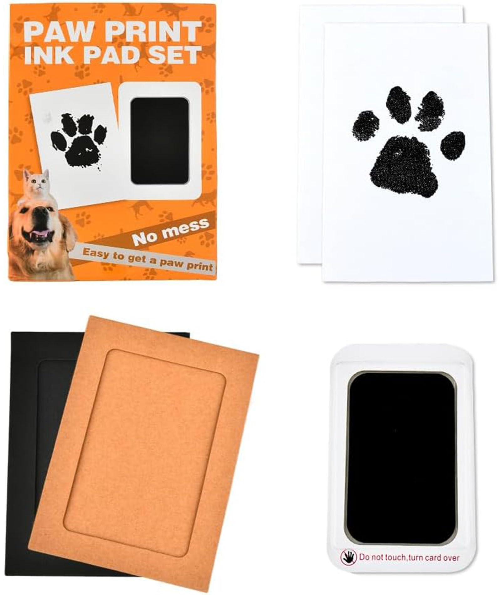 2PCS Dog Paw Print Kit, Paw Print Kit for Dogs, Pet Paw Print Kit with Inkless Imprint Cards, Ideal for Capturing Paw and Nose Prints, Paper Frame with Colored Box Packaging-image-45