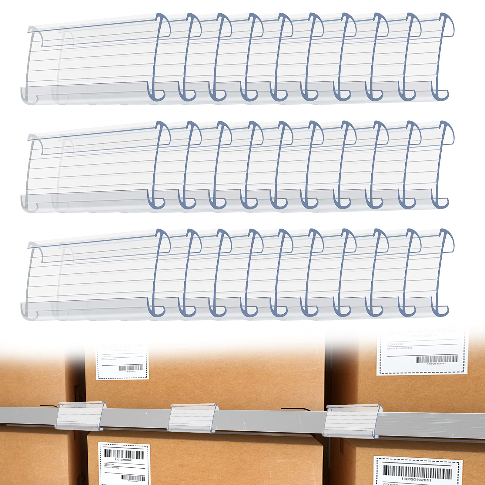 Buy 30Pieces Clear Shelf Label Holders, Plastic Label Holder Wire Shelf