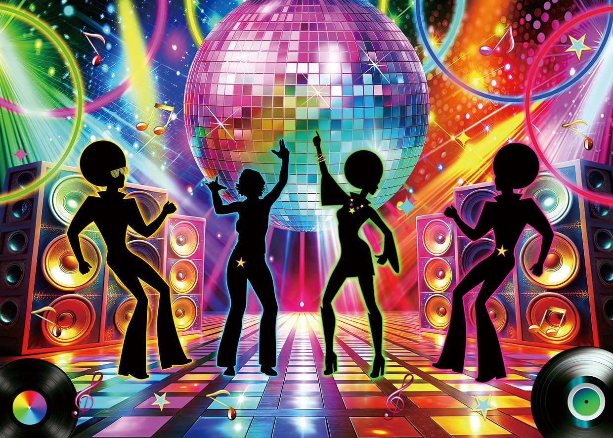 LYWYGG 7x5ft Disco Backdrop Back to 70s 80s 90s Dance Party Backdrops Disco Theme Party Background cp-666