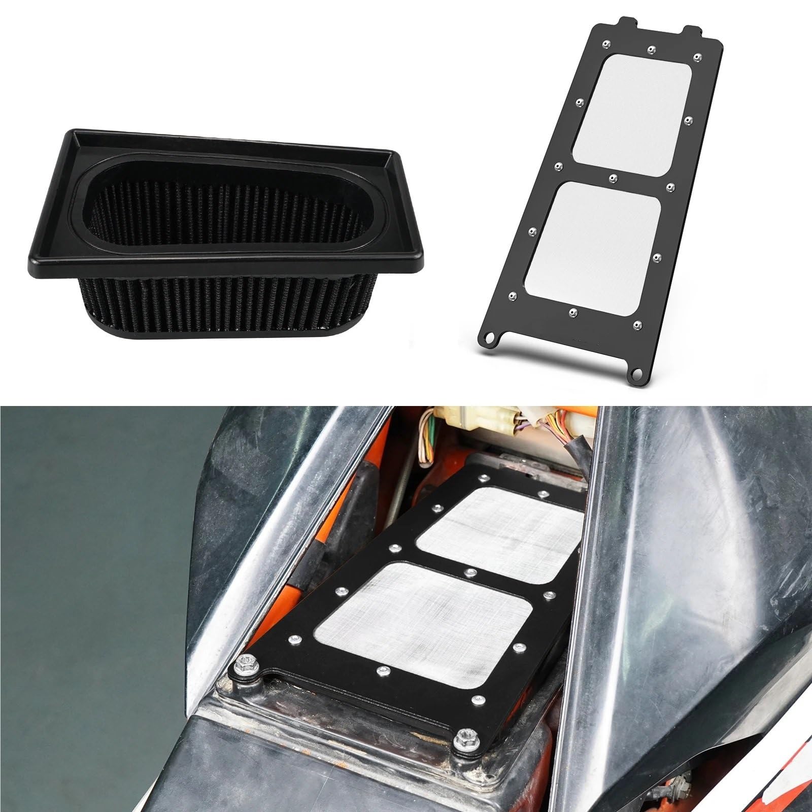 Do 701 Flow Air Filter Pokrywa skrzynki powietrznej Do 690 R 690 R filtr oleju ze stopu filtr oleju motocyklowego(High Flow Air Filter)