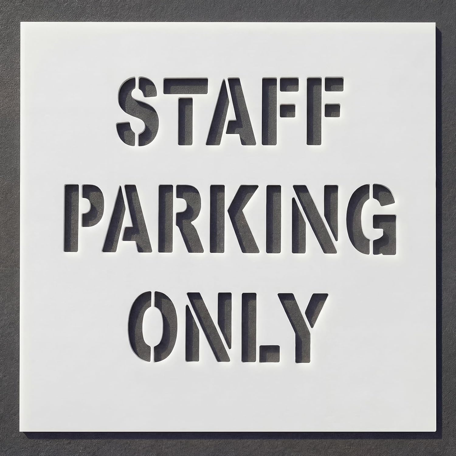Leinuosen Staff Parking Only Stencil for Parking Lot, 24x24 Inch Reusable HDPE Pavement Marking Template with 3.75" Letter Height, 78 Mil Thick Spray Paint Stencil for Asphalt Concrete Commercial