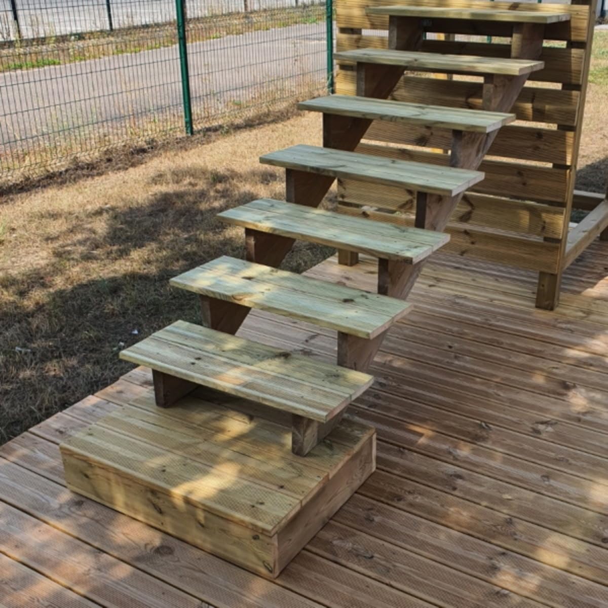Marche Modulable- Marche Bois pour la création de votre Marche ou Escalier de Jardin en les empilant - Vinuovo (2 planches 29 cm, 100 cm)
