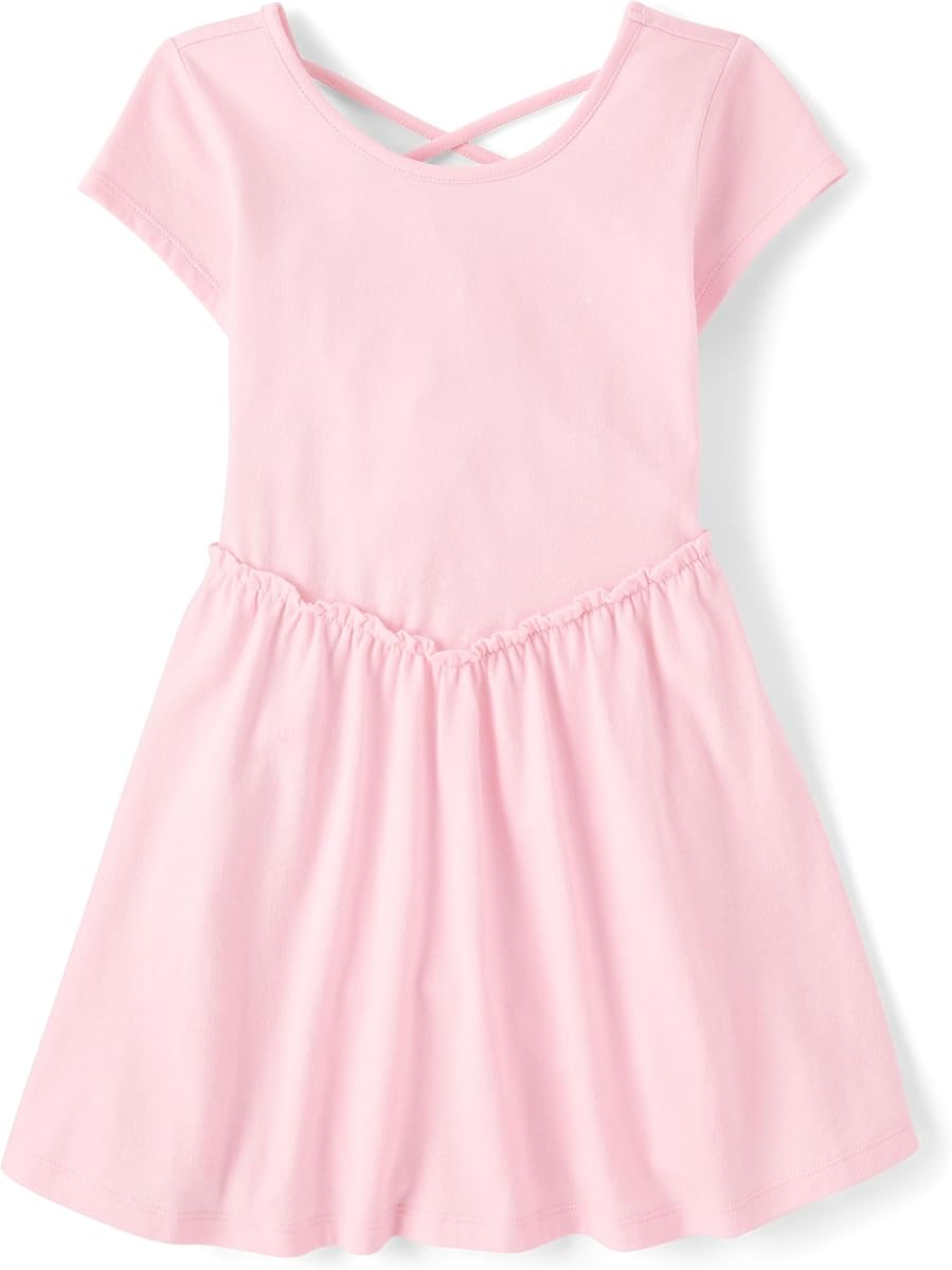 Pack de 2 vestidos básicos de skater para niña de The Children's Place