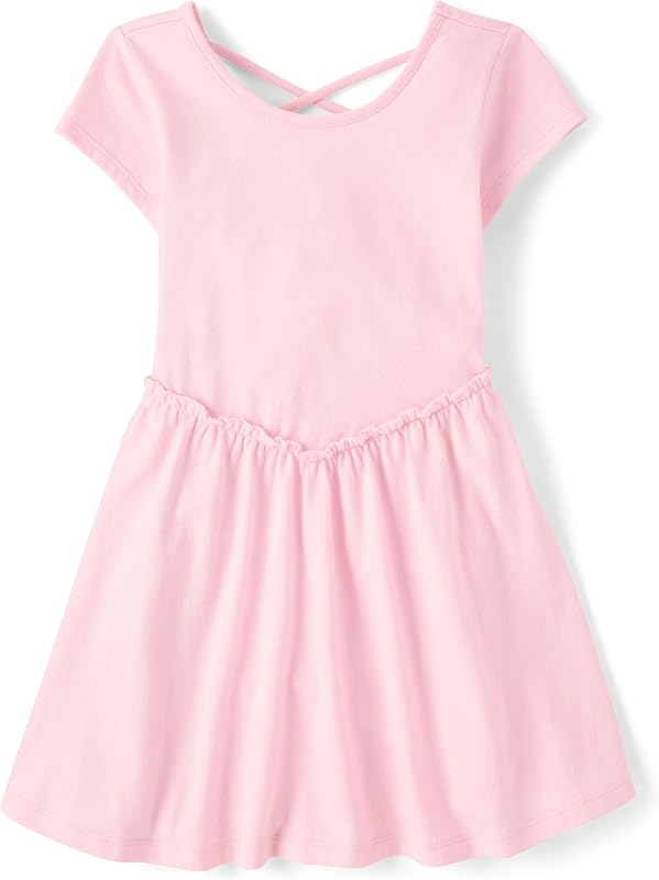 Pack de 2 vestidos básicos de skater para niña de The Children's Place