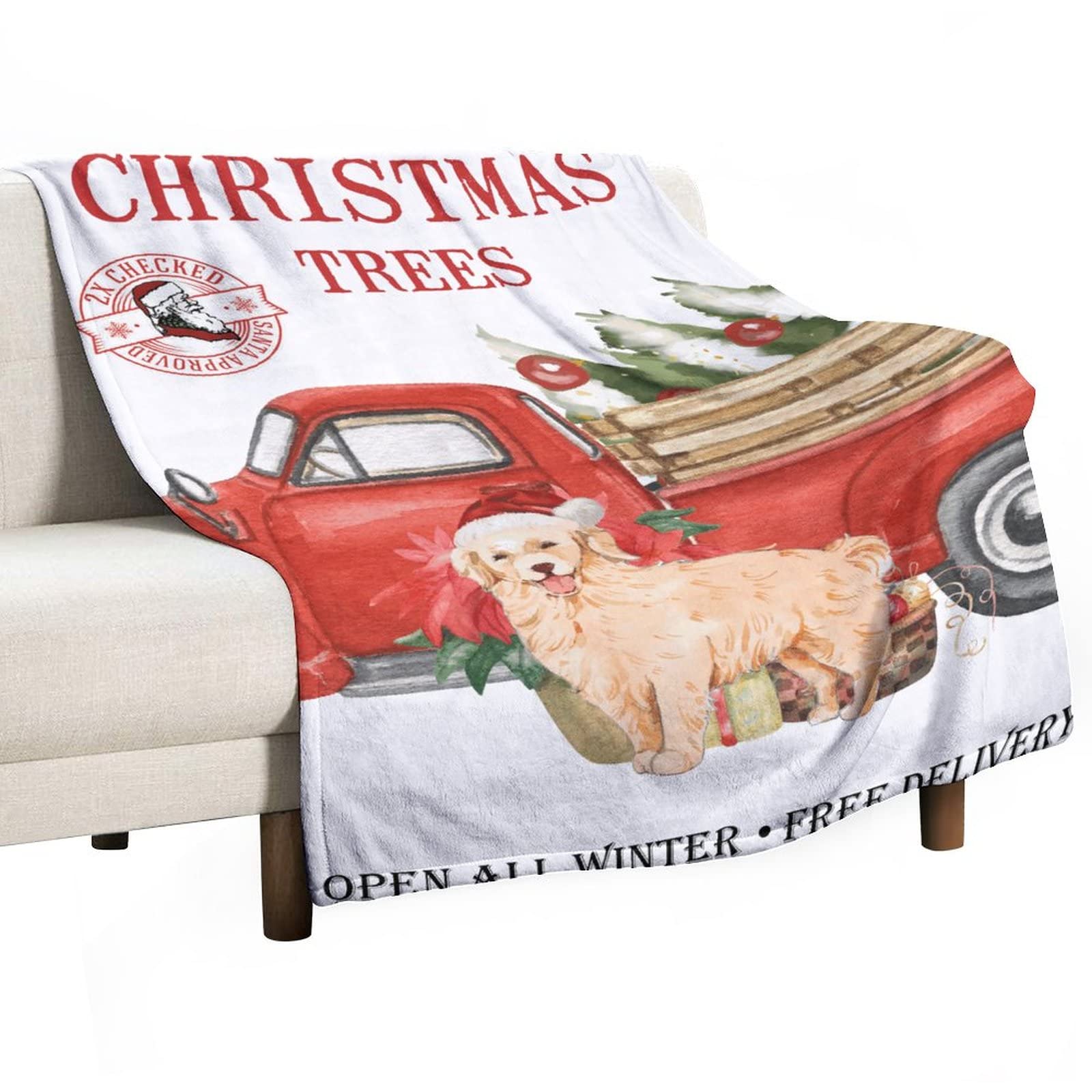 Couverture flanelle Noël motif festif le cadeau idéal et doux de 130x150cm pour lit et canapé