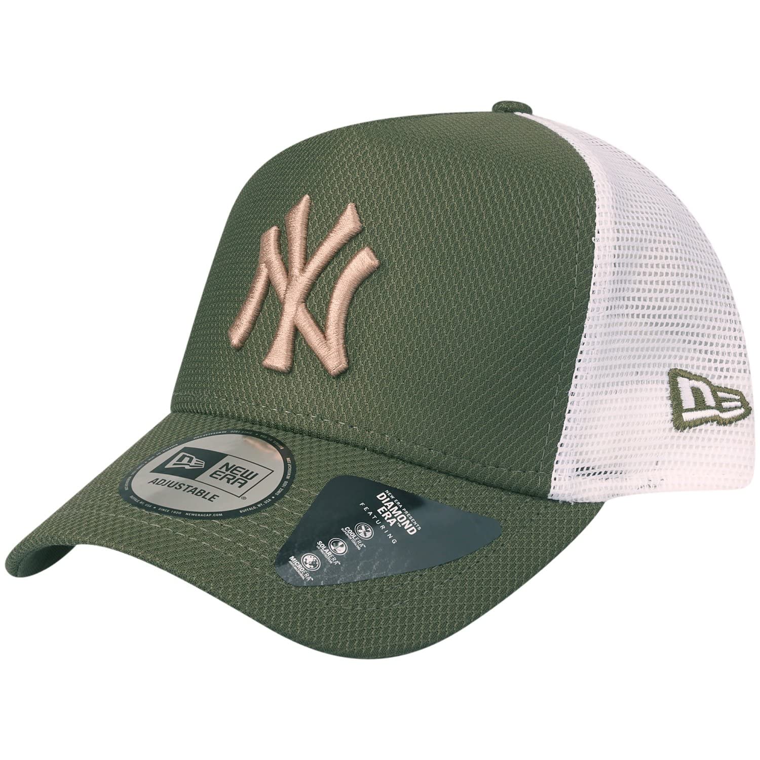 New Era Unisex Olive Trucker Cap - Diamond New York Yankees