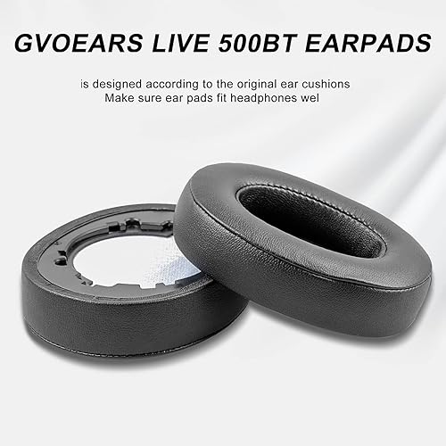 Miniatura 5 de Almohadillas de repuesto para auriculares inalámbricos JBL Live 500BT, almohadillas para oídos Live 500 BT con cuero proteico, espuma viscoelástica