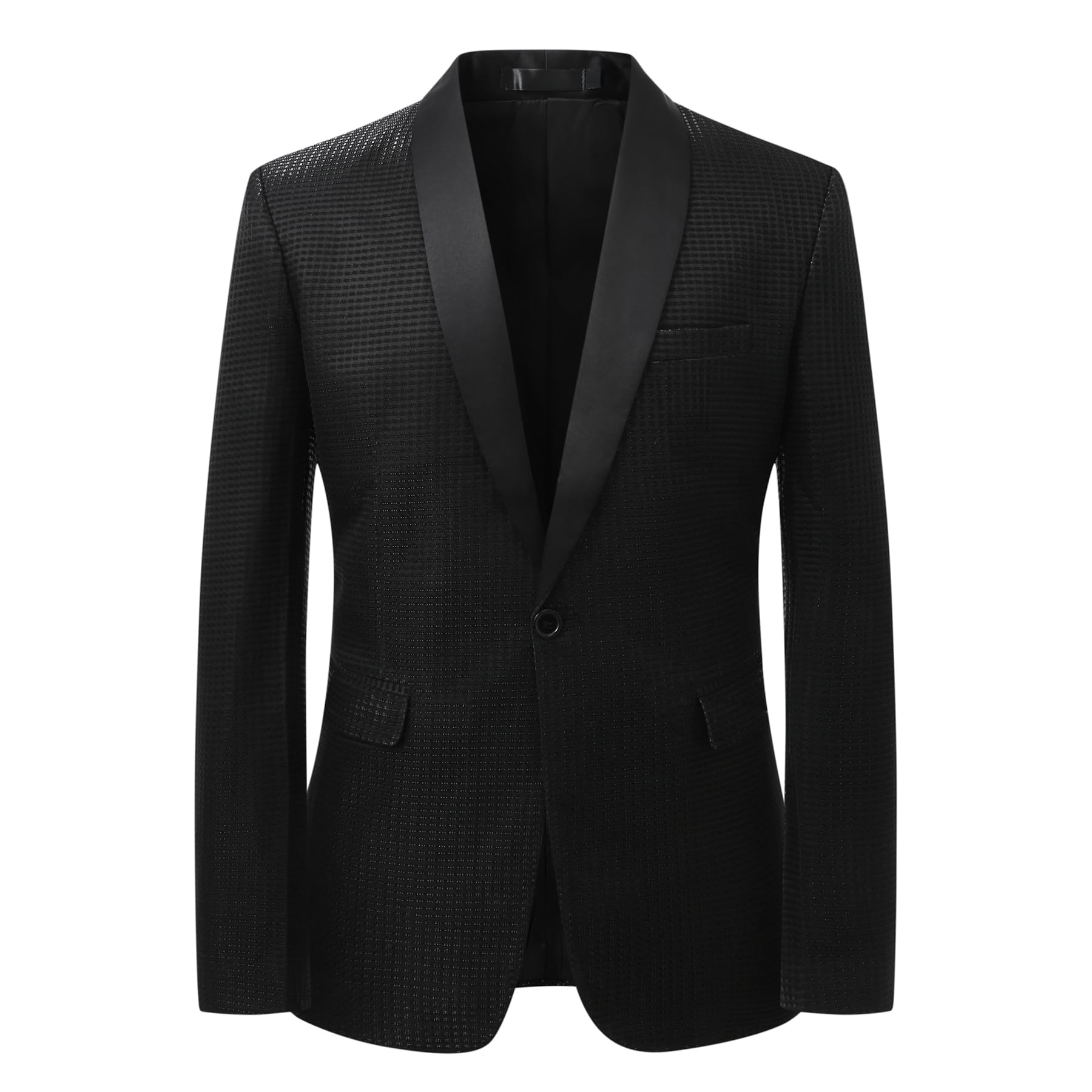 YFFUSHI Blazer Uomo Smoking Elegante Lucido con Colletto a Sciarpa Slim Fit per Cerimonie Matrimoni Gala
