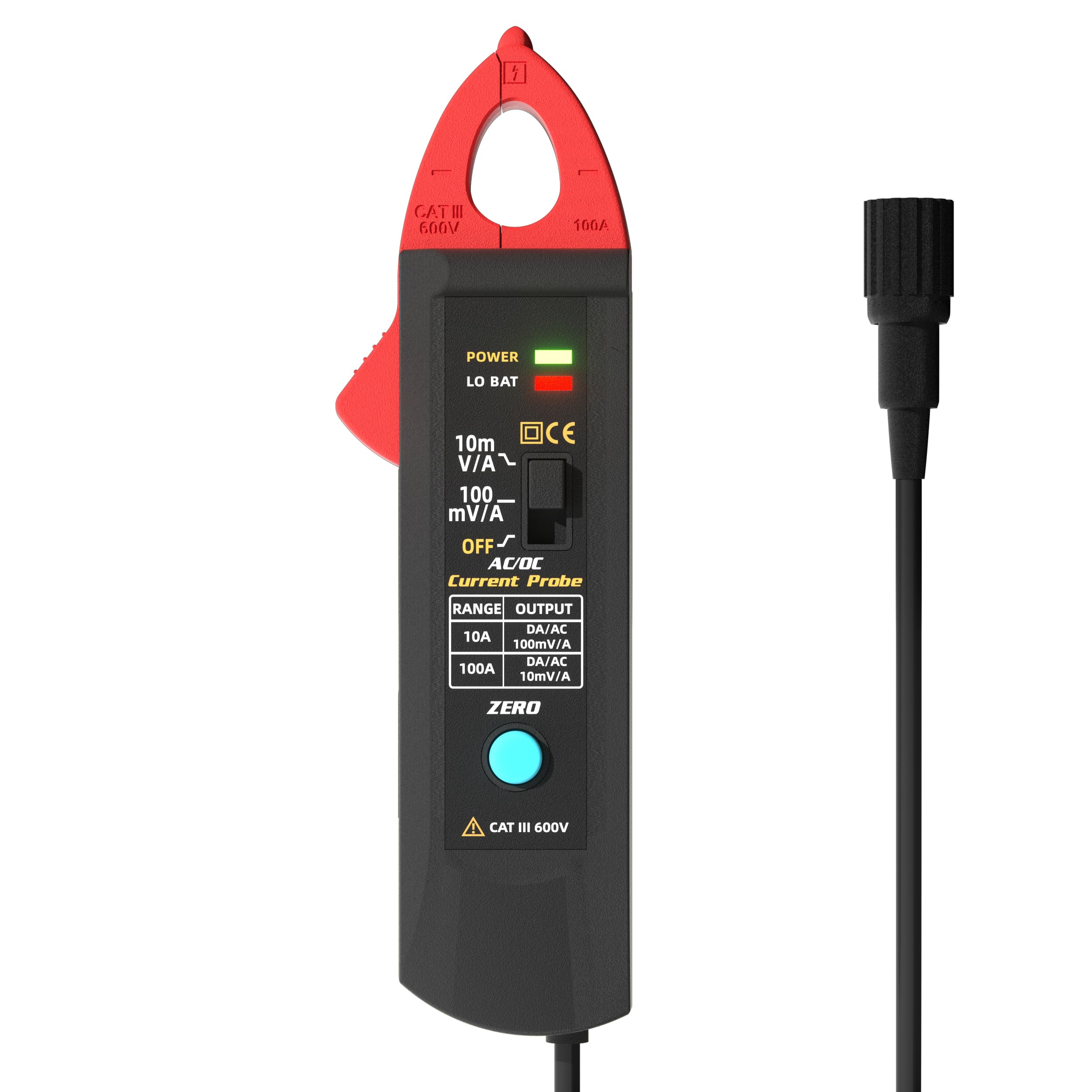 BSIDE UP1 AC/DC-Stromzangen messwandler für digitale Oszilloskope 100A Stromzange 20KHz-Bandbreite Oszilloskop Messzange mit BNC Anschluss