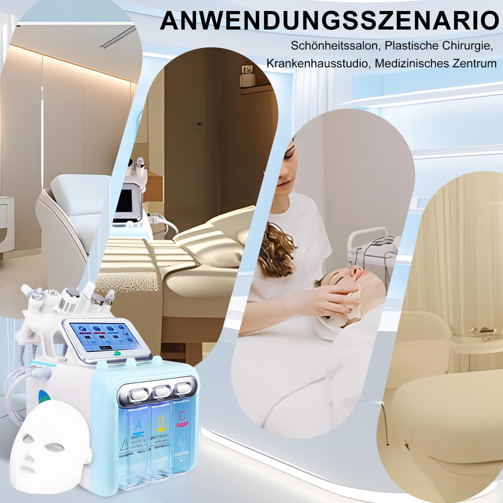 7 in 1 Hydrogen Oxygen Beauty Maschine,Hydrogen Oxygen Beauty Machine mit Maske,Multifunctional Hydra Face Care Device Deep clear SPA Beauty Machine Best for Salons/Parlour & Skin Clinics