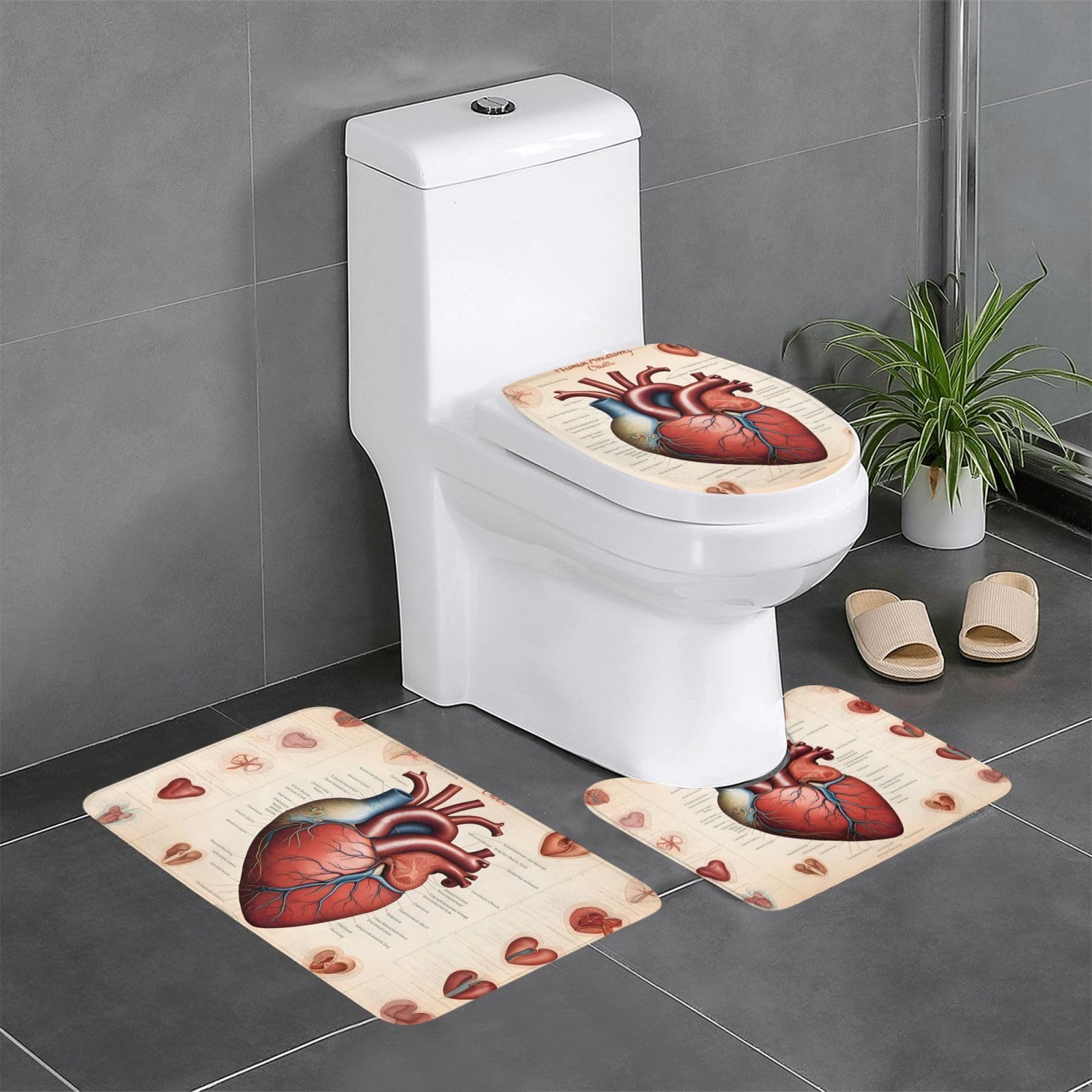 Tapis de salle de bain motif anatomie humaine aux finitions soignées pour la maison