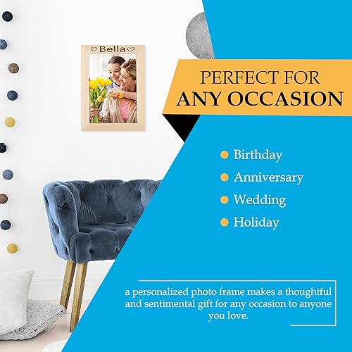 Miniatura 3 de Personalized Passion Marcos de fotos de madera de 6 x 8 pulgadas, marcos de fotos vintage de madera clara, exhibición de fotos de madera rústica