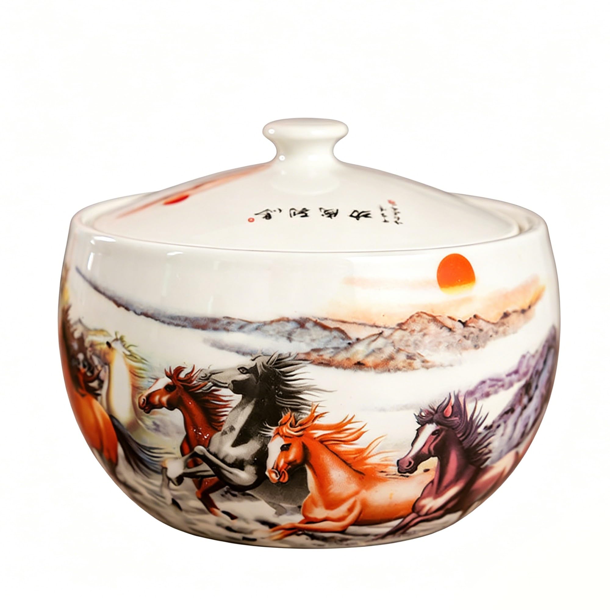 MMleYN Ceramic Rice Jar Ginger Jar With Lid Chinese Decorative Airtight Rice Bucket Treasure Bowl Grain Dispenser Household Rice Cylinder For Wealth & Good Fortune(B,5kg)
