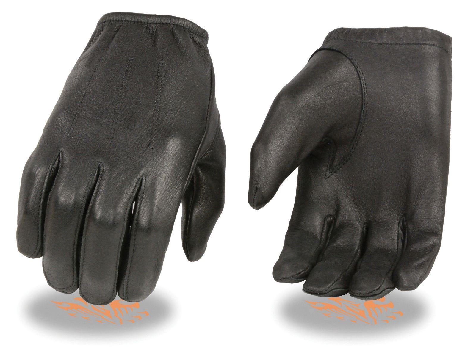 Amazon | Men 's American Deer Skin Blkレザー警察裏地なし手袋を手首