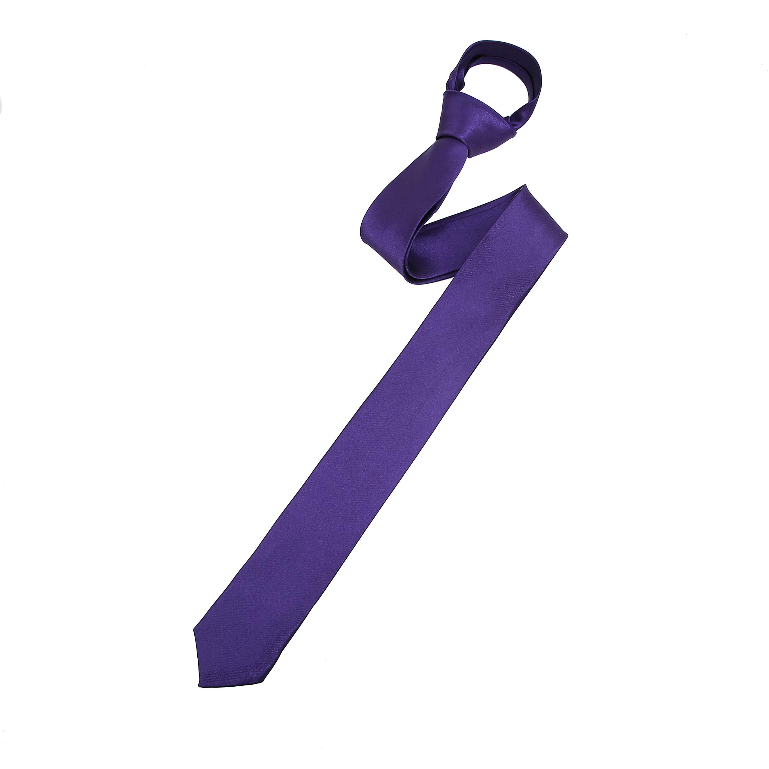 The Tie Company Men's Cadbury's Purple The Tie Co™ Slim 4.5Cm Plain Satin Tie (Cadbury's Purple)