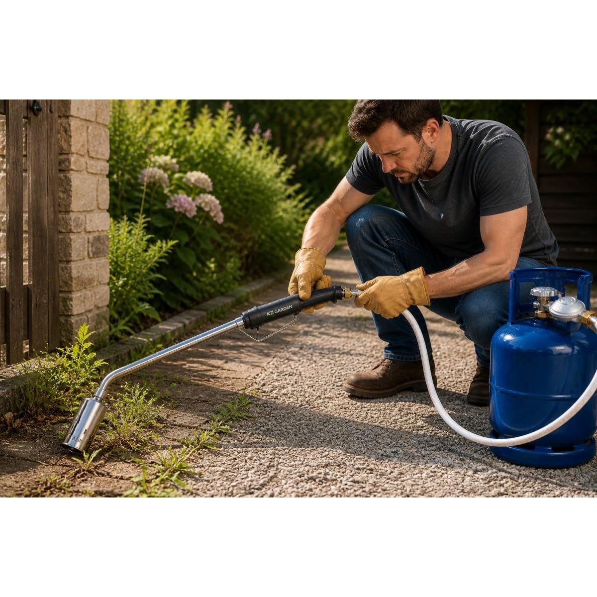 PROWELTEK - Kit Raccordement Gaz Butane 13kg – Détendeur 28 mbar Sécurité à Vis et Tuyau Gaz Flexible NF 1,50m pour Cuisinière, Plancha, Chauffage d'Appoint