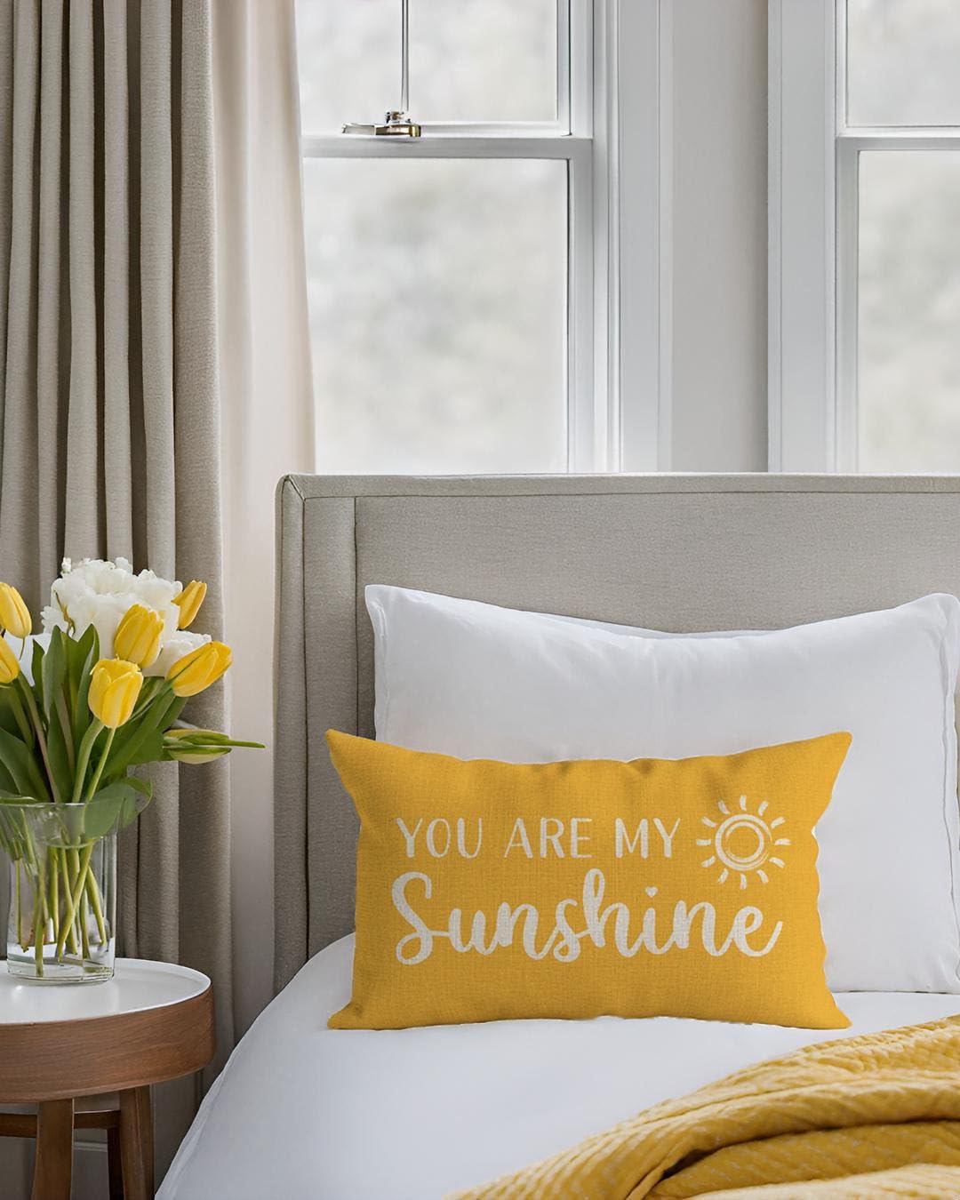 PANDICORN You are My Sunshine Throw Pillow Cover 12x20 Inch Sun Yellow Outdoor Spring Summer Farmhouse Decorations Lumbar Decorative Cushion Case for Home Living Room Sofa Couch Patio Porch Decor - Image 8