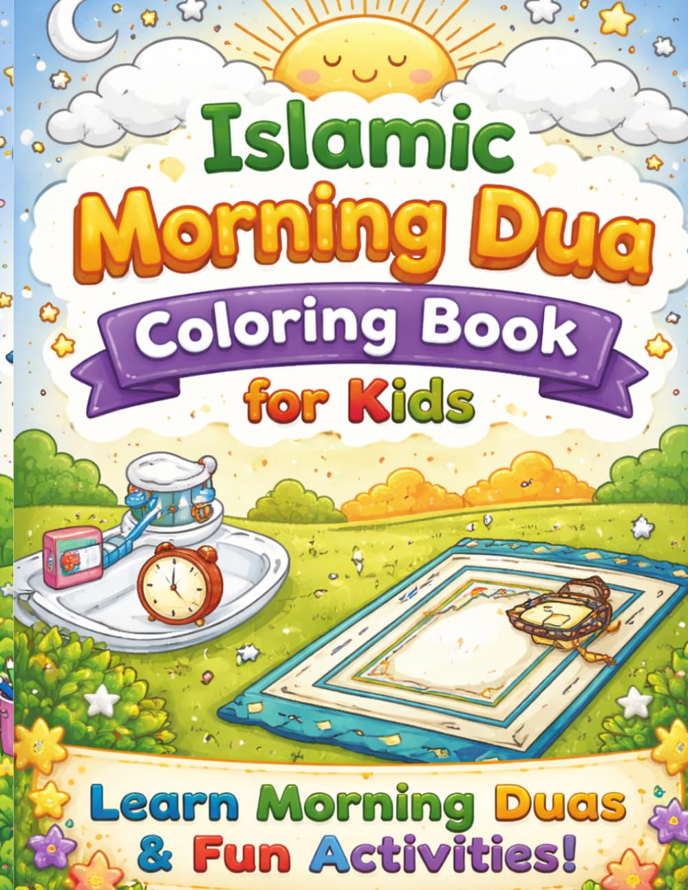 Islamic Morning Dua Coloring Book for Kids: Learn Morning Duas, Build Good Habits & Enjoy Fun Activities (Ages 3–7)