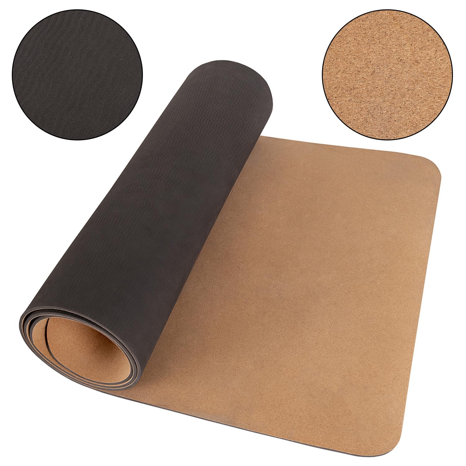 Selonis Tappetino Da Yoga In Sughero Superficie Antiscivolo Tappetino Da Fitness Struttura Naturale Durevole E Versatile Per Meditazione Esercizi E Relax