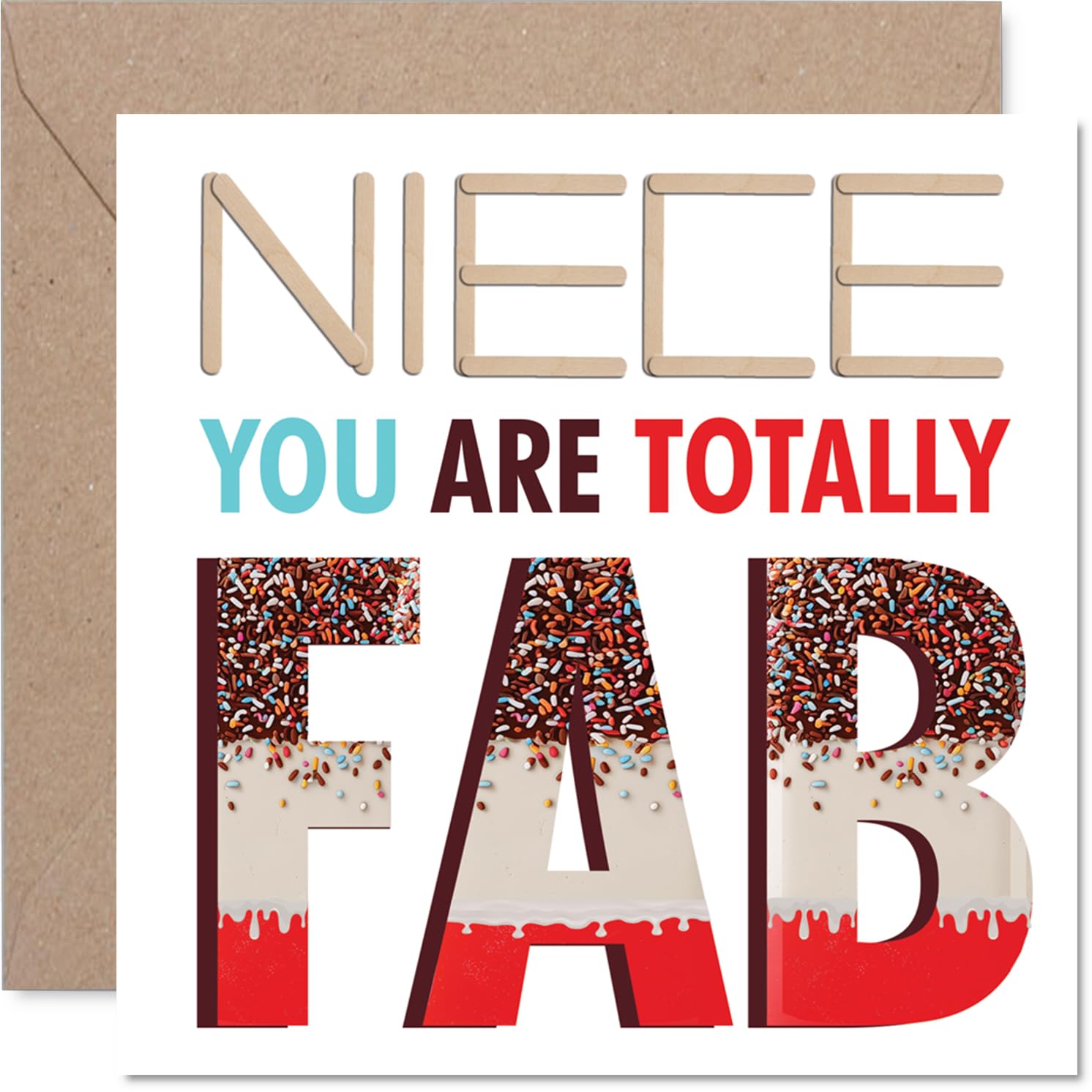 Niece Birthday Card - Totally Fab - Happy Birthday Card for Niece from Auntie Uncle, 145mm Totally Fab Bday Greeting Cards