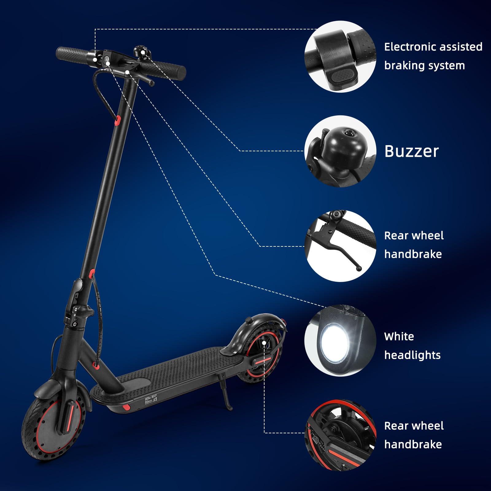 8,5" Monopattino elettrico pieghevole in lega di alluminio Connettività App legale per strada inclusa funzione di blocco Carico, 30Km di Autonomia, Batteria 387 Wh, Carico Massimo 120KG