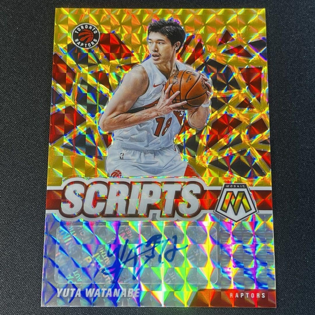 渡邊雄太 直筆サインカード 2020-21 PANINI MOSAIC シルバープリズム