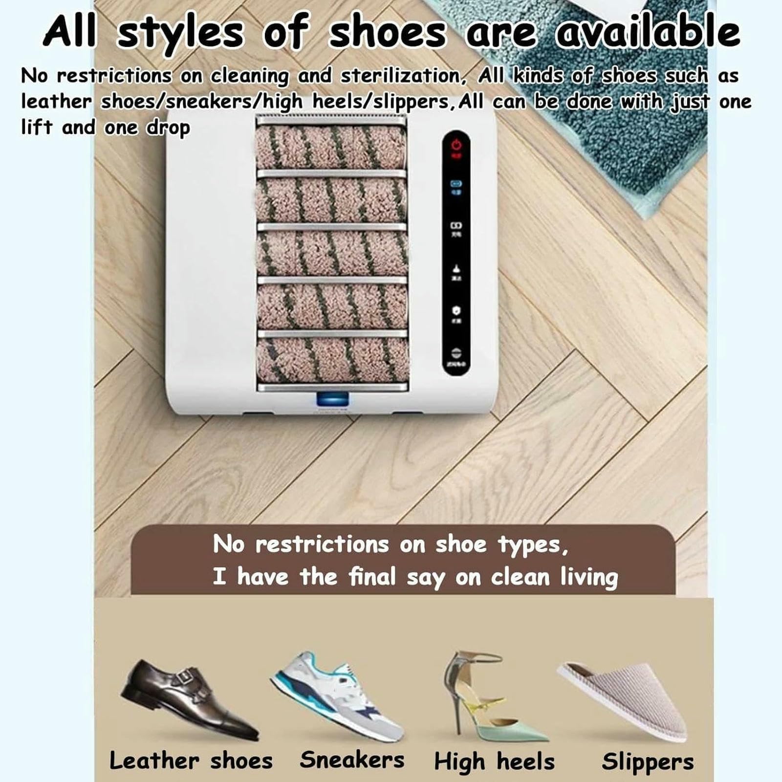 Máquina automática de limpieza de zapatos, pulidora eléctrica, limpiador sin agua, cepillo recargable, sistema inteligente de pulido de suela