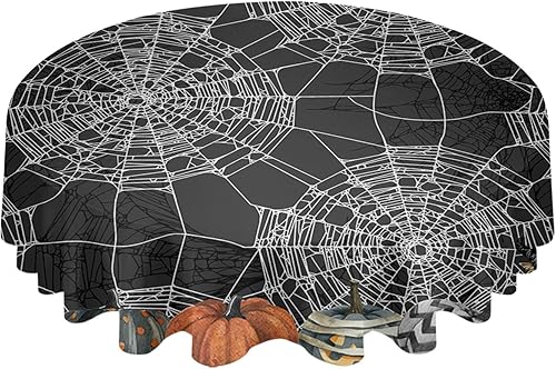 ZOE GARDEN Halloween Round Tablecloth Waterproof & Stainproof Tablecloths, Wipeable Table Cloth Wrinkle-Free for DiningPartyWedding Horror Pumpkins ZOE GARDEN Halloween Round Tablecloth Waterproof & Stainproof Tablecloths, Wipeable Table Cloth Wrinkle-Free for DiningPartyWedding Horror Pumpkins