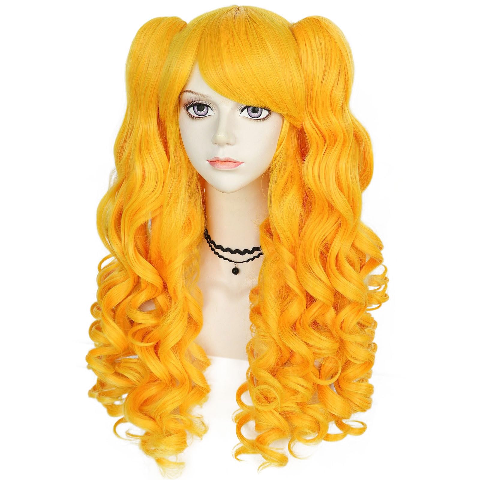 New pastel long pigtail wig curly cosplay anime Amazon.com: karlery Adult Women main image 2
