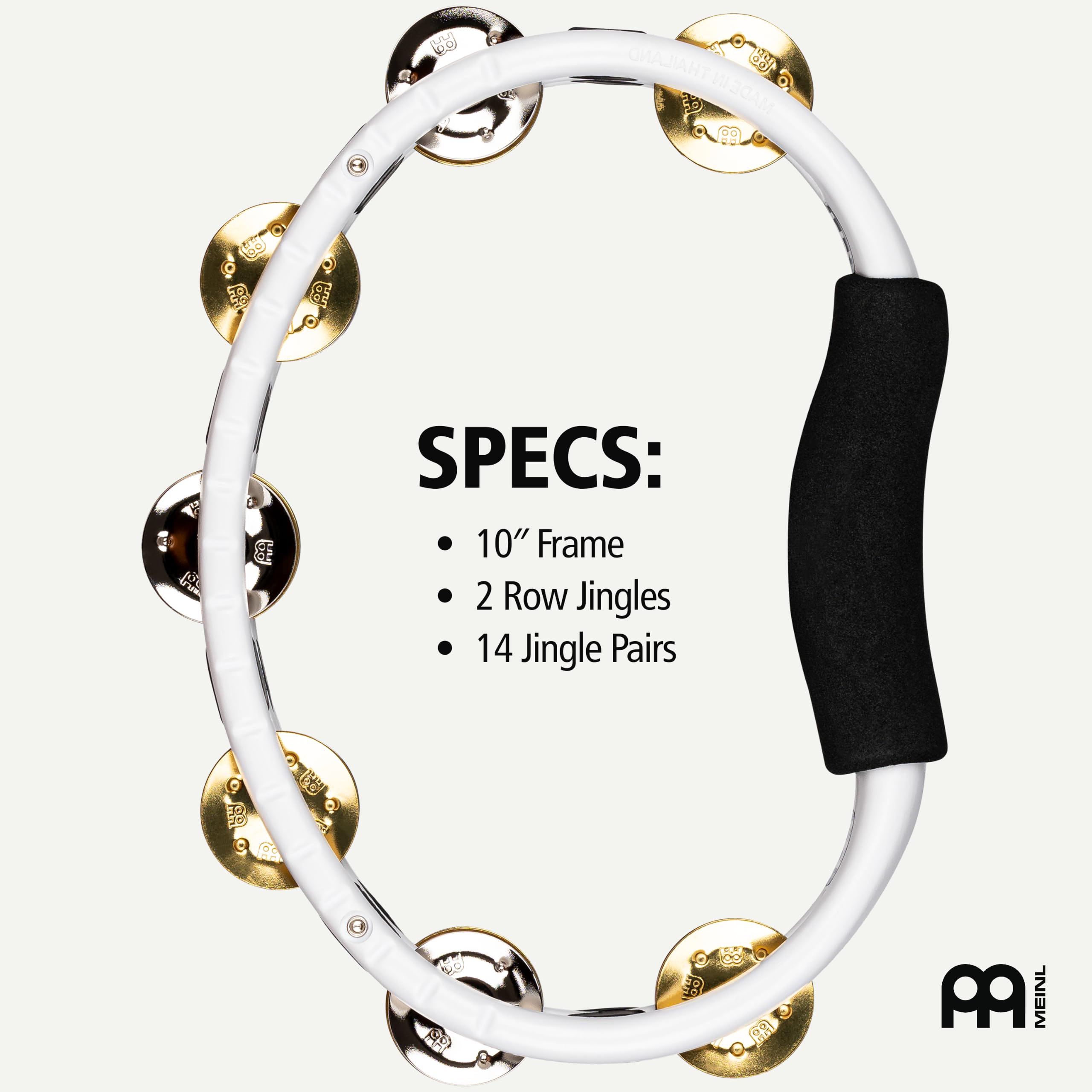 Meinl Tambourin main TMT1 m-WH, White - Tambourin