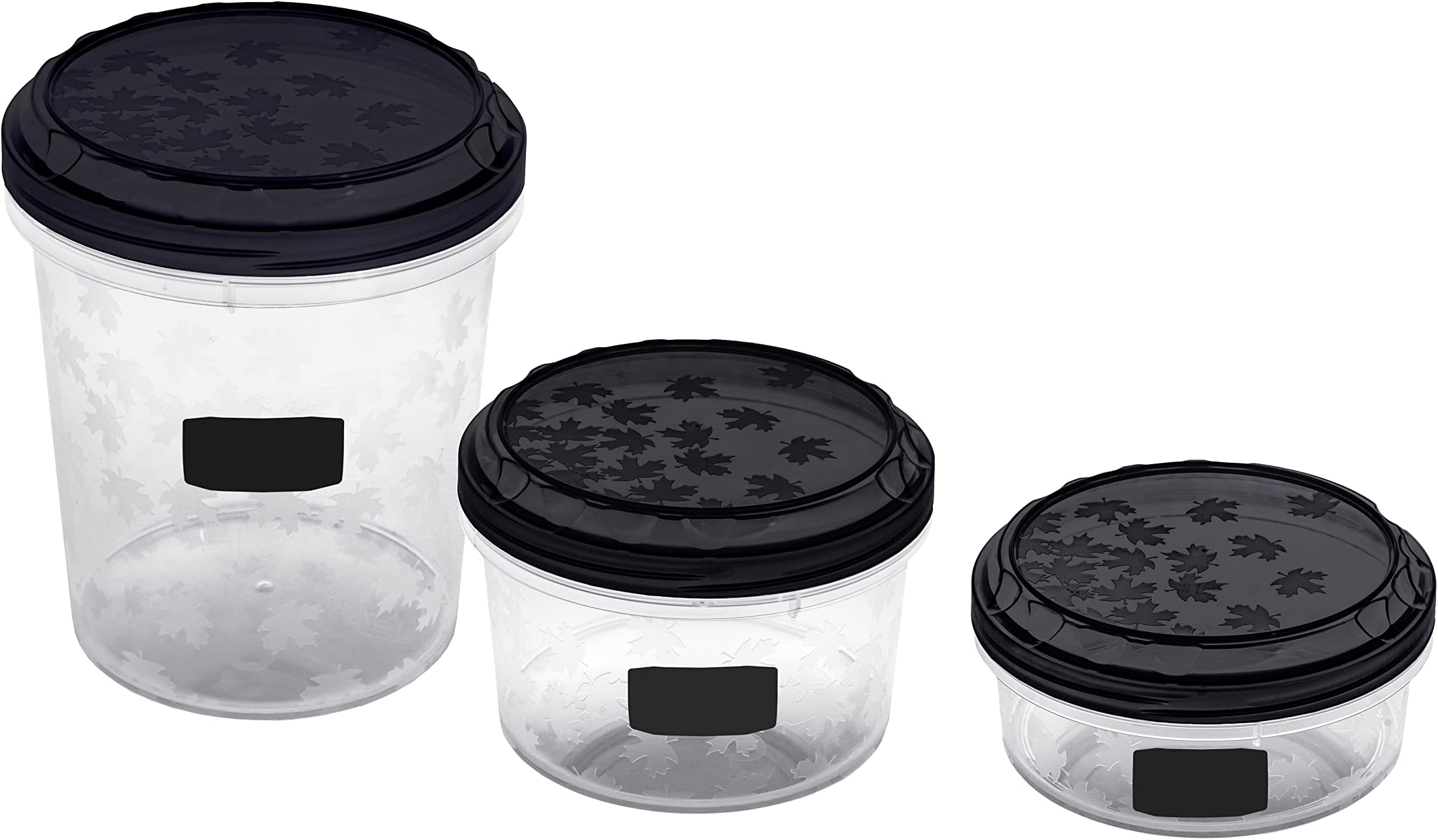 BranQ Home essential Rukkola Twist Set with Twist Lids BPA Free Plastic, Black, Various Sizes