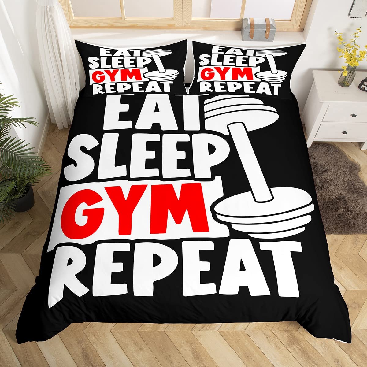 Housse de couette sport anti-transpiration parure lit Loussiesd